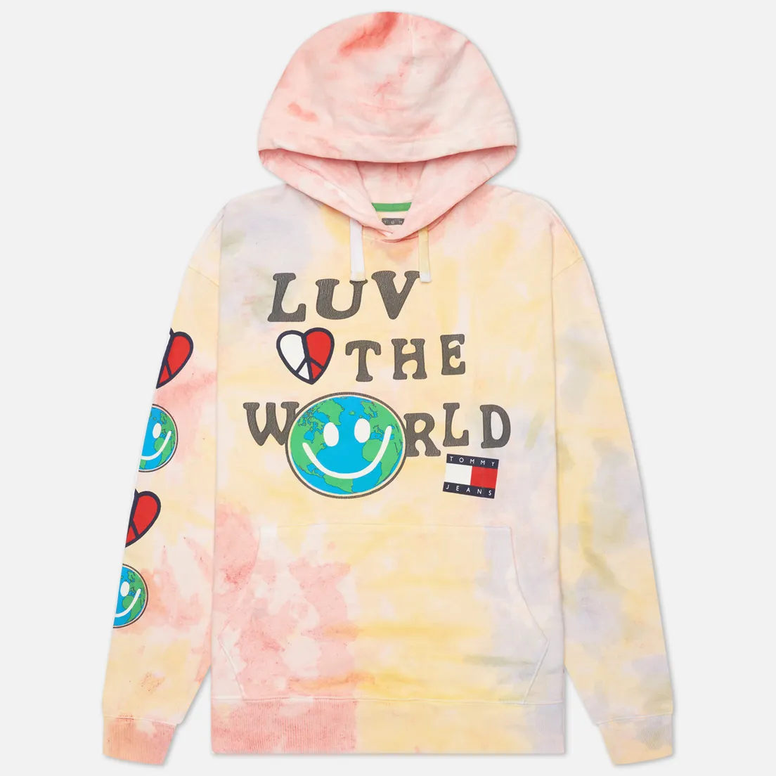 Tommy Jeans Мужская толстовка Luv The World Tie-Dye Hoody