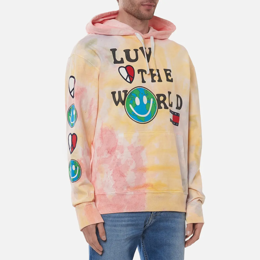 Tommy Jeans Мужская толстовка Luv The World Tie-Dye Hoody