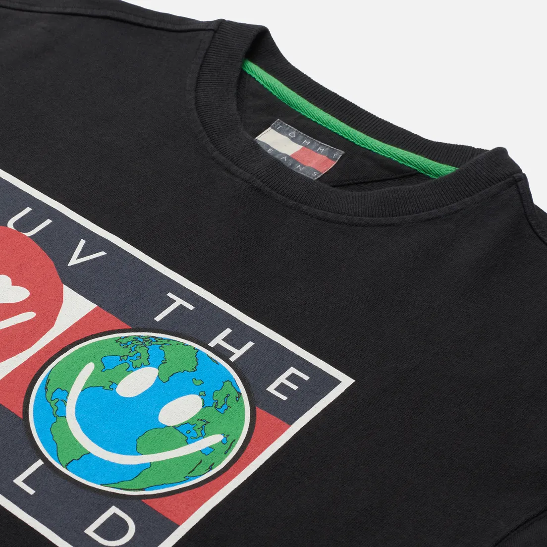 Tommy Jeans Мужская толстовка Luv The World Logo Crew Neck