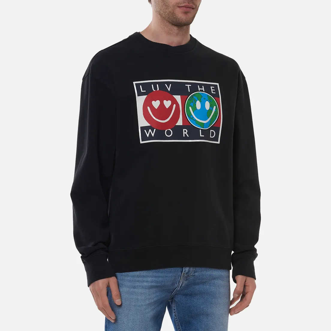 Tommy Jeans Мужская толстовка Luv The World Logo Crew Neck