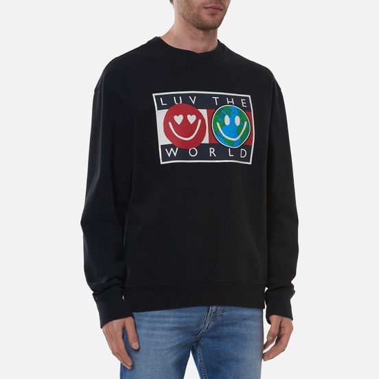 Мужская толстовка Tommy Jeans Luv The World Logo Crew Neck Black