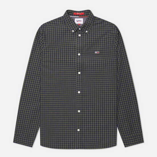 Мужская рубашка Tommy Jeans Heather Gingham Dark Olive