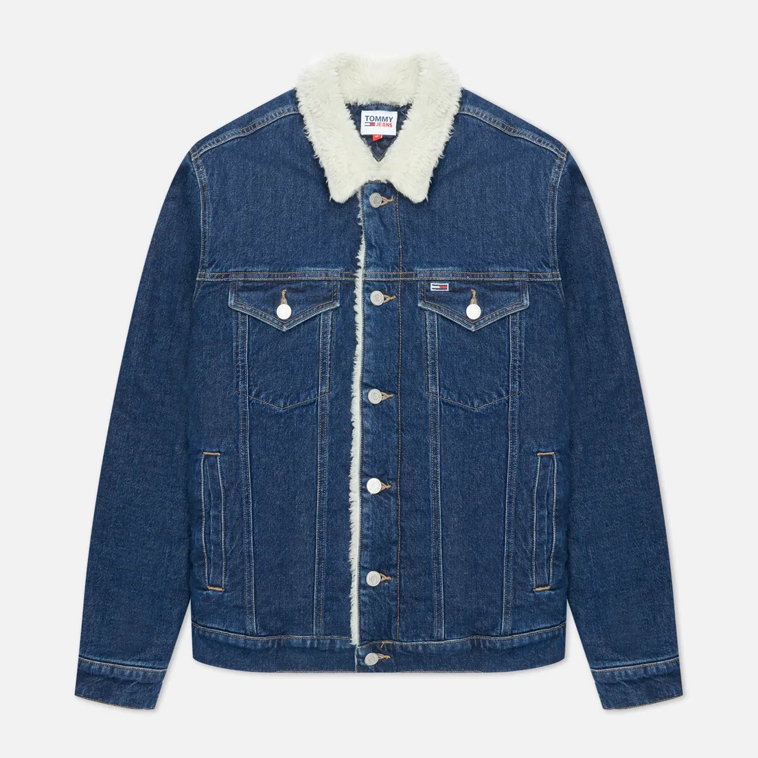 Tommy Jeans Мужская джинсовая куртка Sherpa-Lined Denim Trucker
