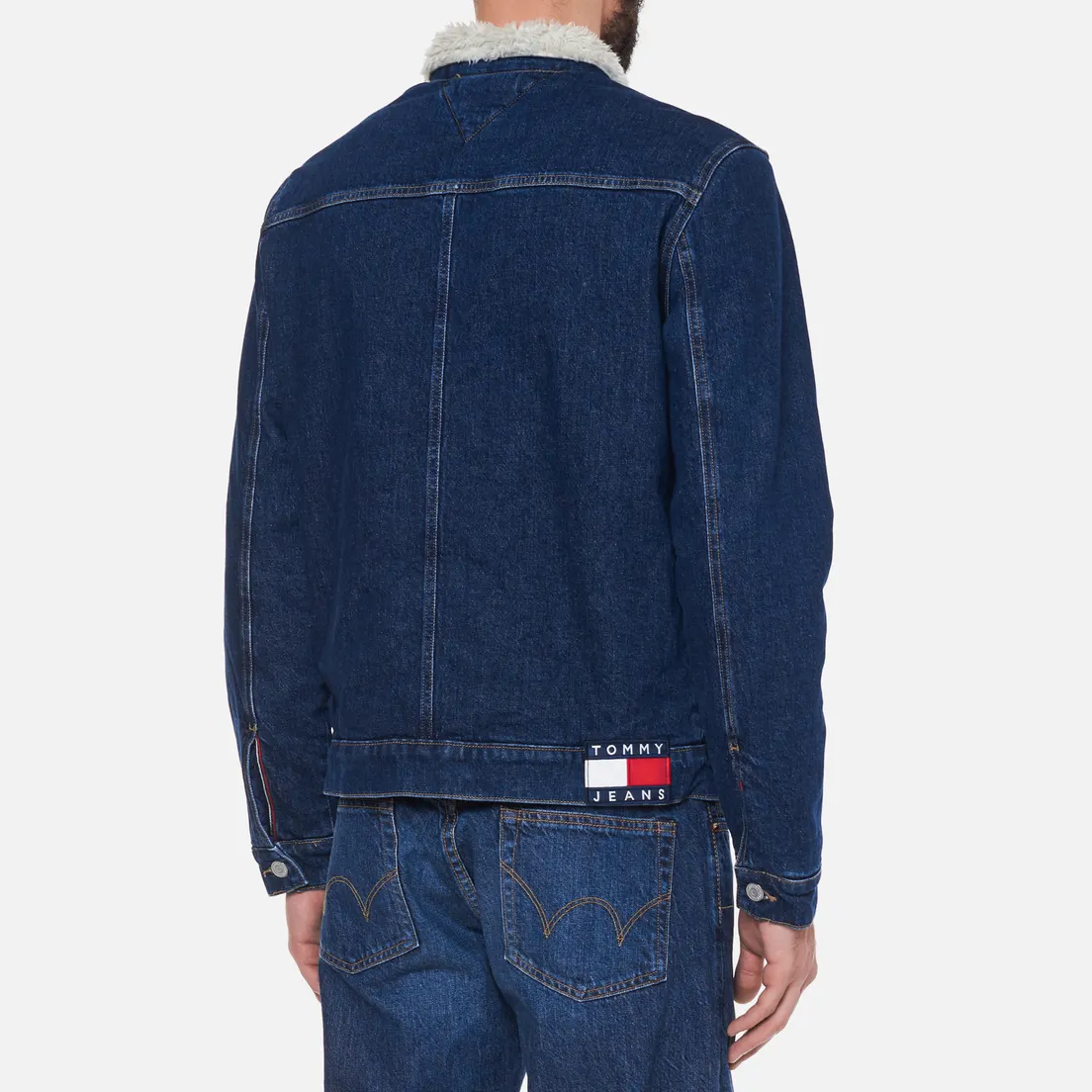 Tommy Jeans Мужская джинсовая куртка Sherpa-Lined Denim Trucker