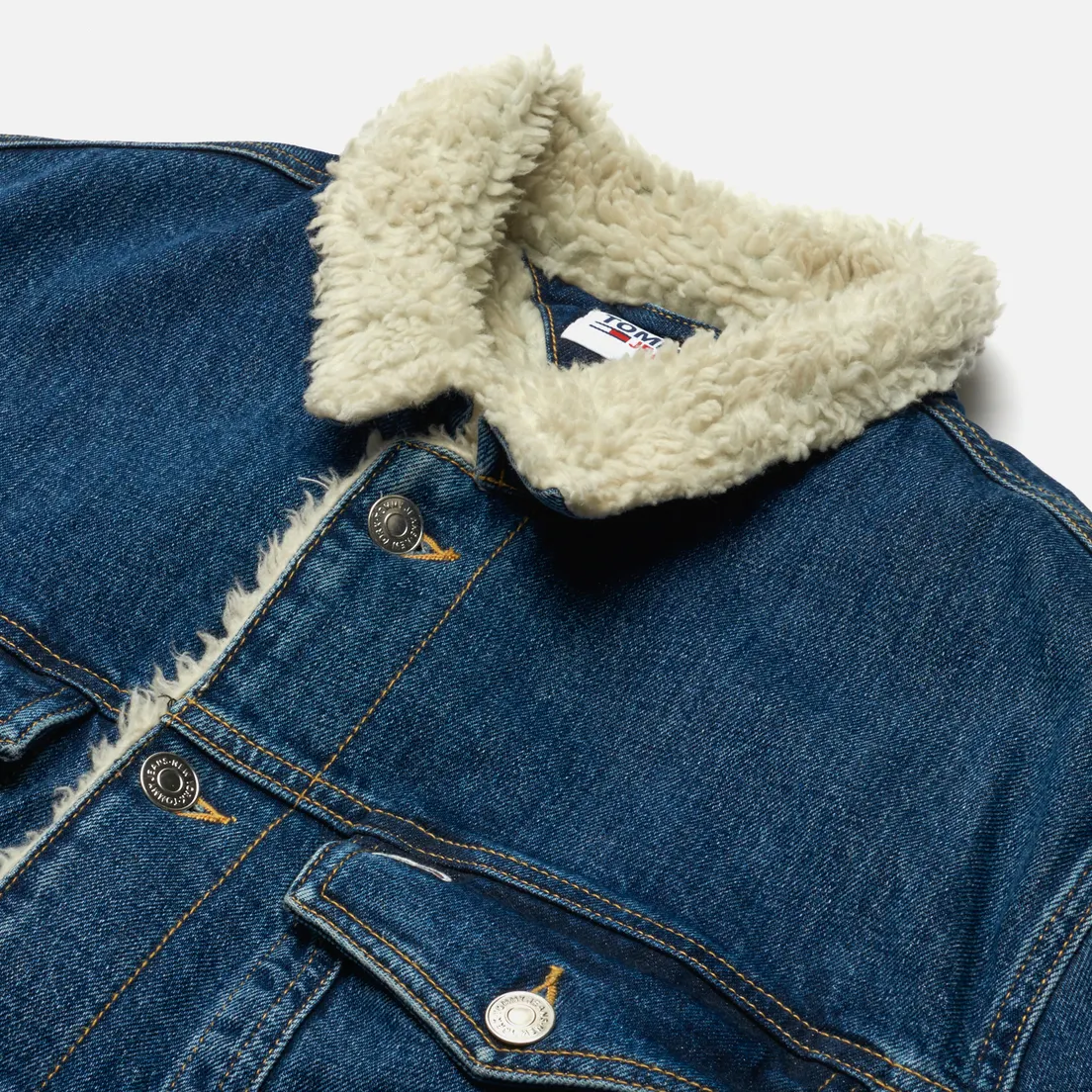 Tommy Jeans Мужская джинсовая куртка Colour-Blocked Oversized Sherpa Trucker