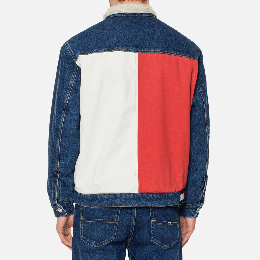 Tommy Jeans Мужская джинсовая куртка Colour-Blocked Oversized Sherpa Trucker