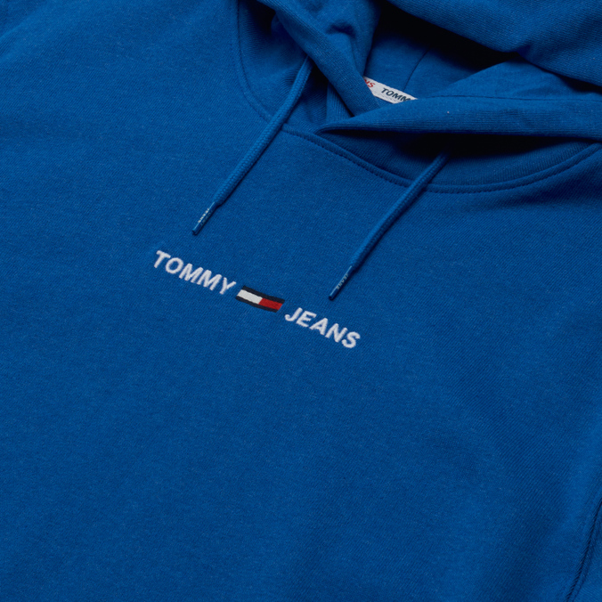 Мужская толстовка Tommy Jeans, цвет синий, размер S DM0DM11632VQ6 Straight Logo Hoodie - фото 2