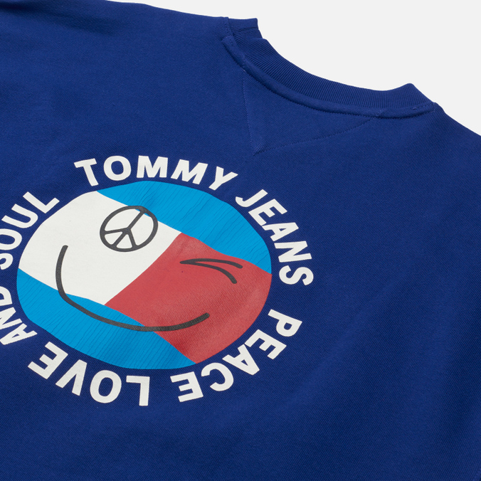 Мужская толстовка Tommy Jeans, цвет синий, размер XL DM0DM11645VQ6 Smiley Peace Logo Crew Neck - фото 3