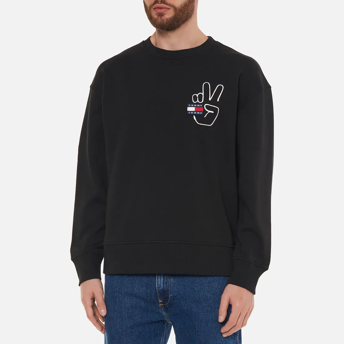 Tommy Jeans Мужская толстовка Badge Peace Crew Neck