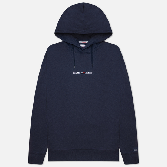 Мужская толстовка Tommy Jeans Straight Logo Heathered Hoodie Twilight Navy Heather