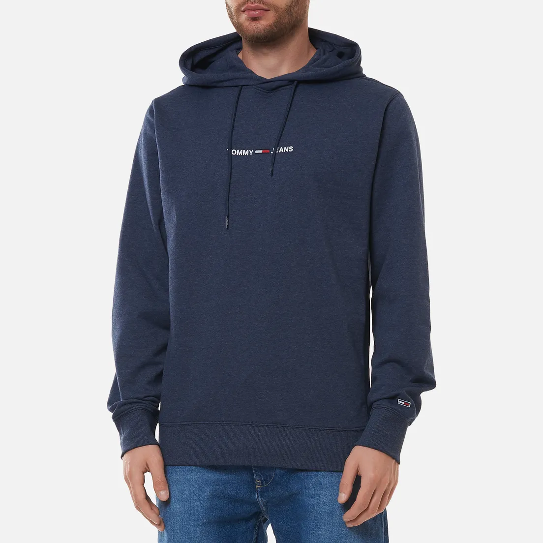 Tommy Jeans Мужская толстовка Straight Logo Heathered Hoodie
