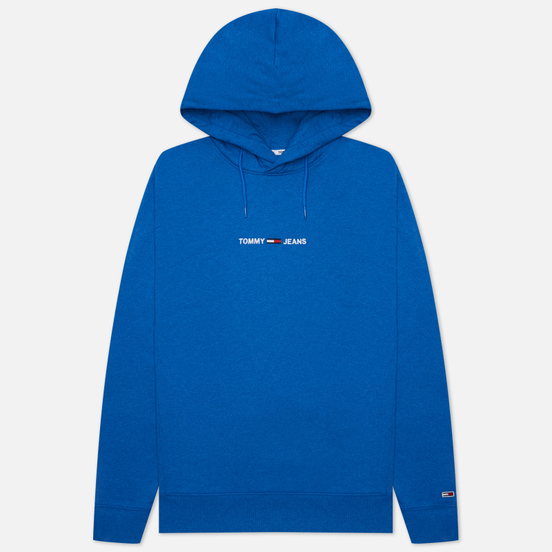 Мужская толстовка Tommy Jeans Straight Logo Heathered Hoodie Liberty Blue Heather