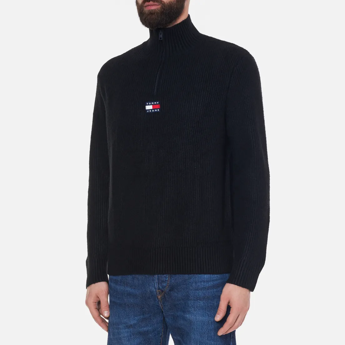 Tommy Jeans Мужской свитер Solid Badge Zip Mck Neck