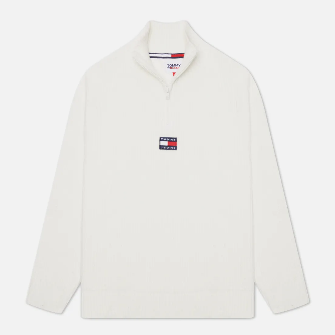 Tommy Jeans Мужской свитер Solid Badge Zip Mock Neck