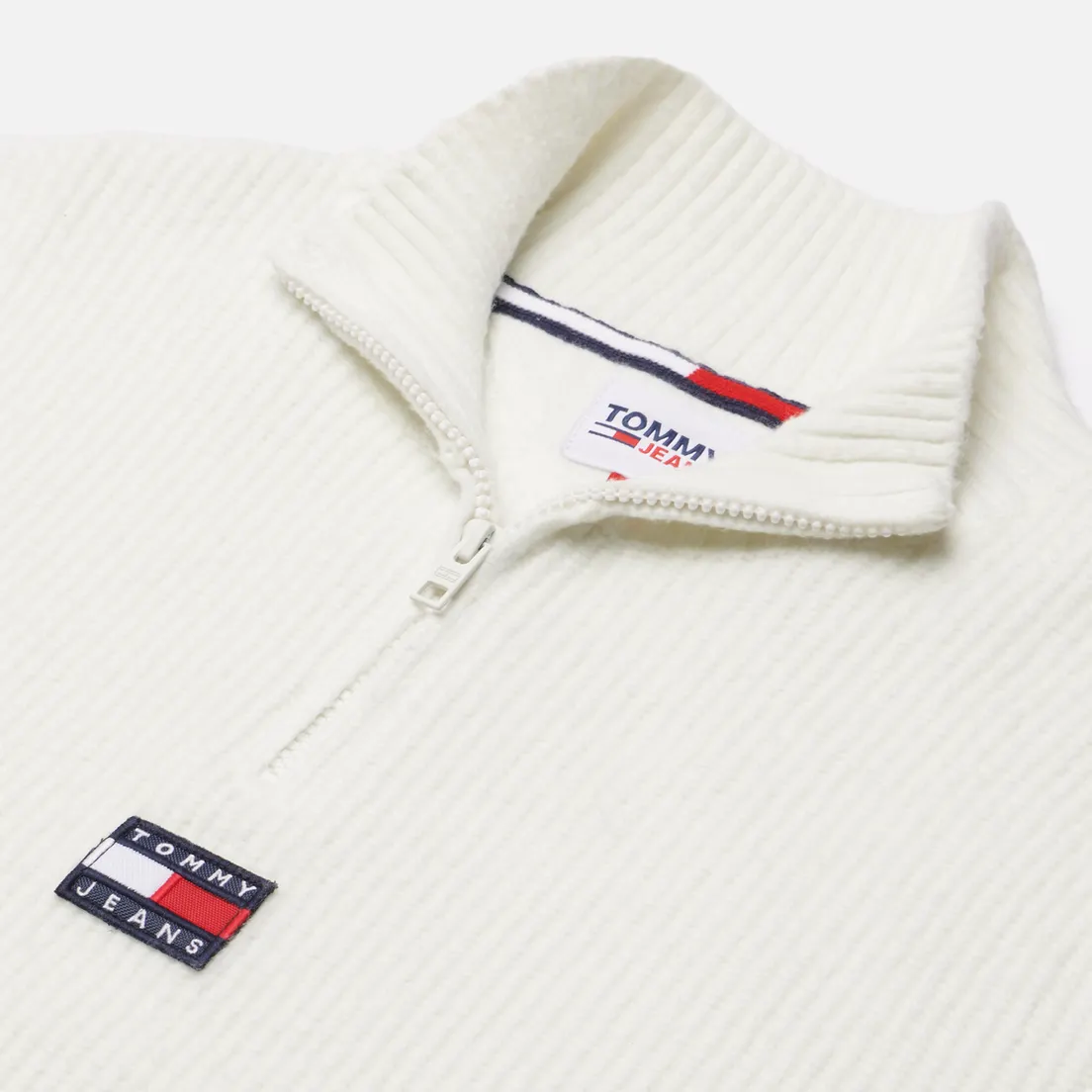 Tommy Jeans Мужской свитер Solid Badge Zip Mock Neck