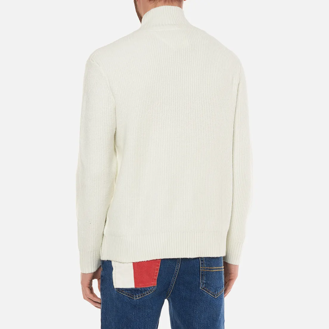 Tommy Jeans Мужской свитер Solid Badge Zip Mock Neck