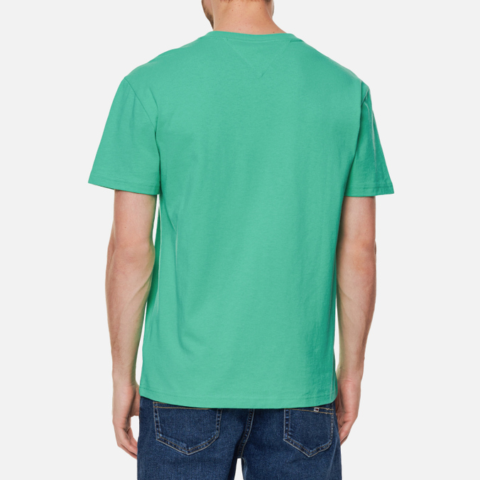 Мужская футболка Tommy Jeans, цвет зелёный, размер L DM0DM12441L3G Badge Overlay - фото 4