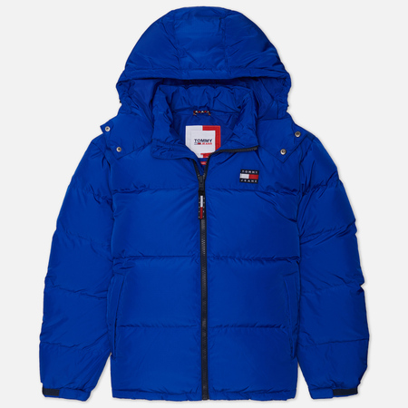 фото Мужской пуховик tommy jeans alaska puffer, цвет синий, размер s