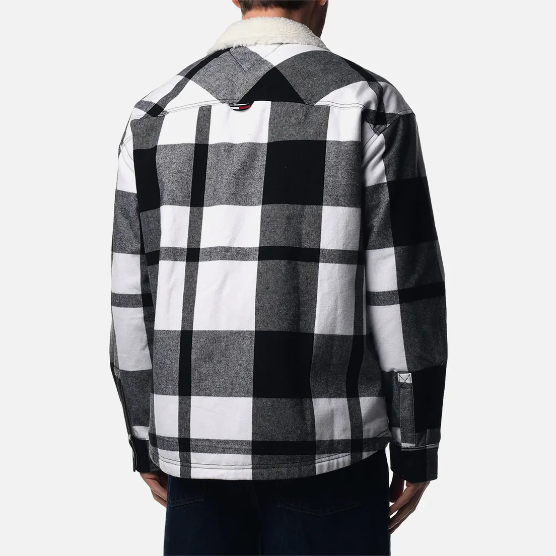 Tommy Jeans Мужская демисезонная куртка Sherpa Lined Casual Fit Check Overshirt