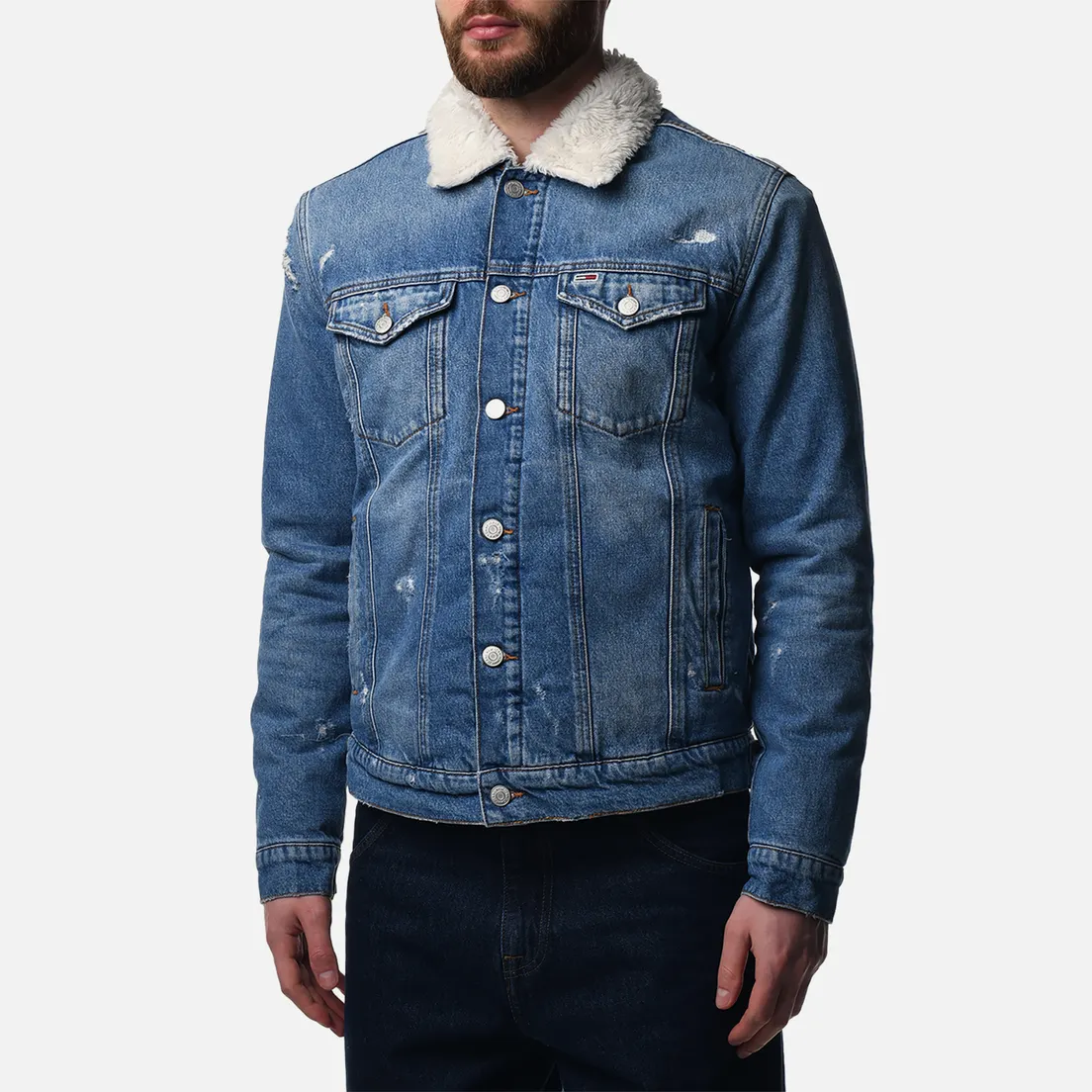 Tommy Jeans Мужская джинсовая куртка Teddy Trucker