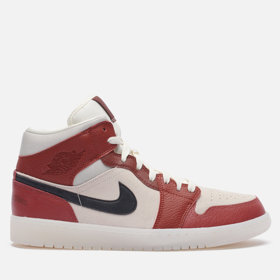 Женские кроссовки Jordan Wmns Air Jordan 1 Mid Dark Pony/Saturn Gold/Redstone/Cedar
