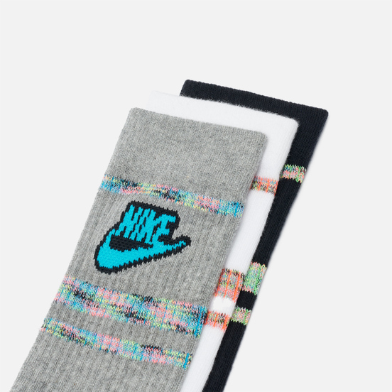 Комплект носков Nike 3-Pack Everyday Essentials Crew Multi-Color/Black/Grey/White