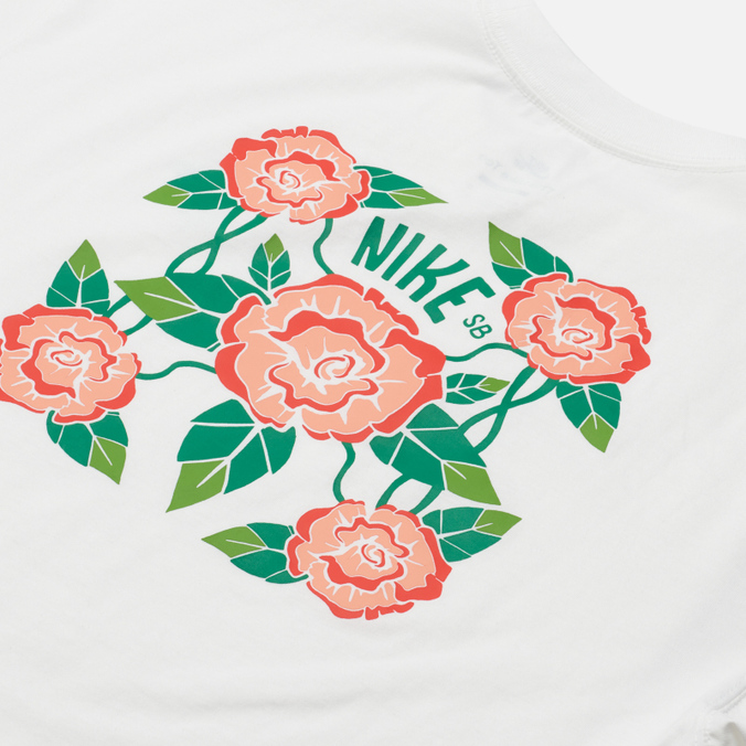 Мужская футболка Nike SB, цвет белый, размер XL DN7295-100 Mosaic Roses - фото 3