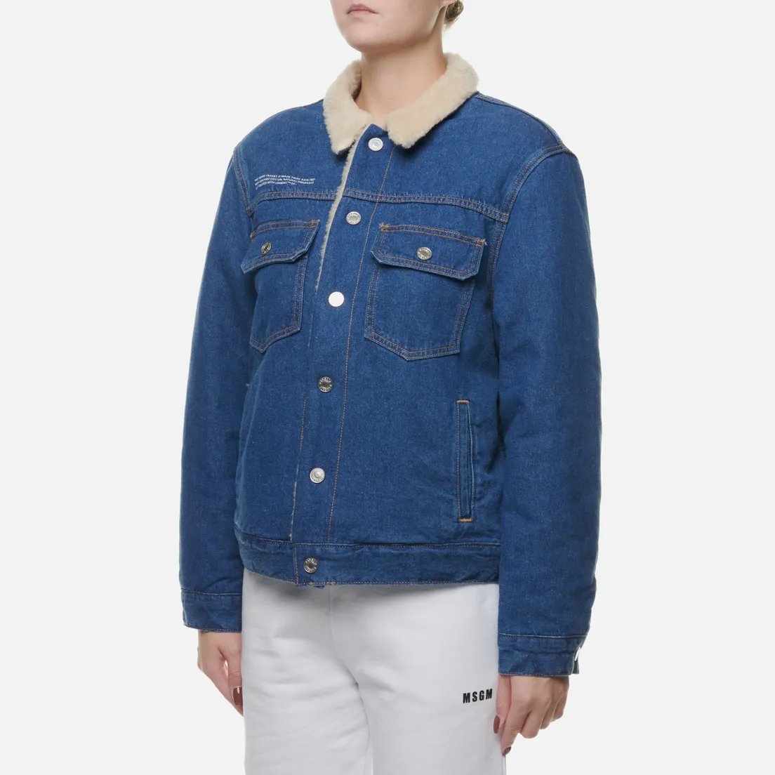 PANGAIA Женская джинсовая куртка Panhemp Sherpa Denim