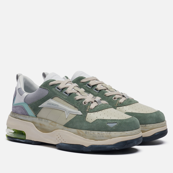 Женские кроссовки Premiata Drake-d 087 Cream White/Green