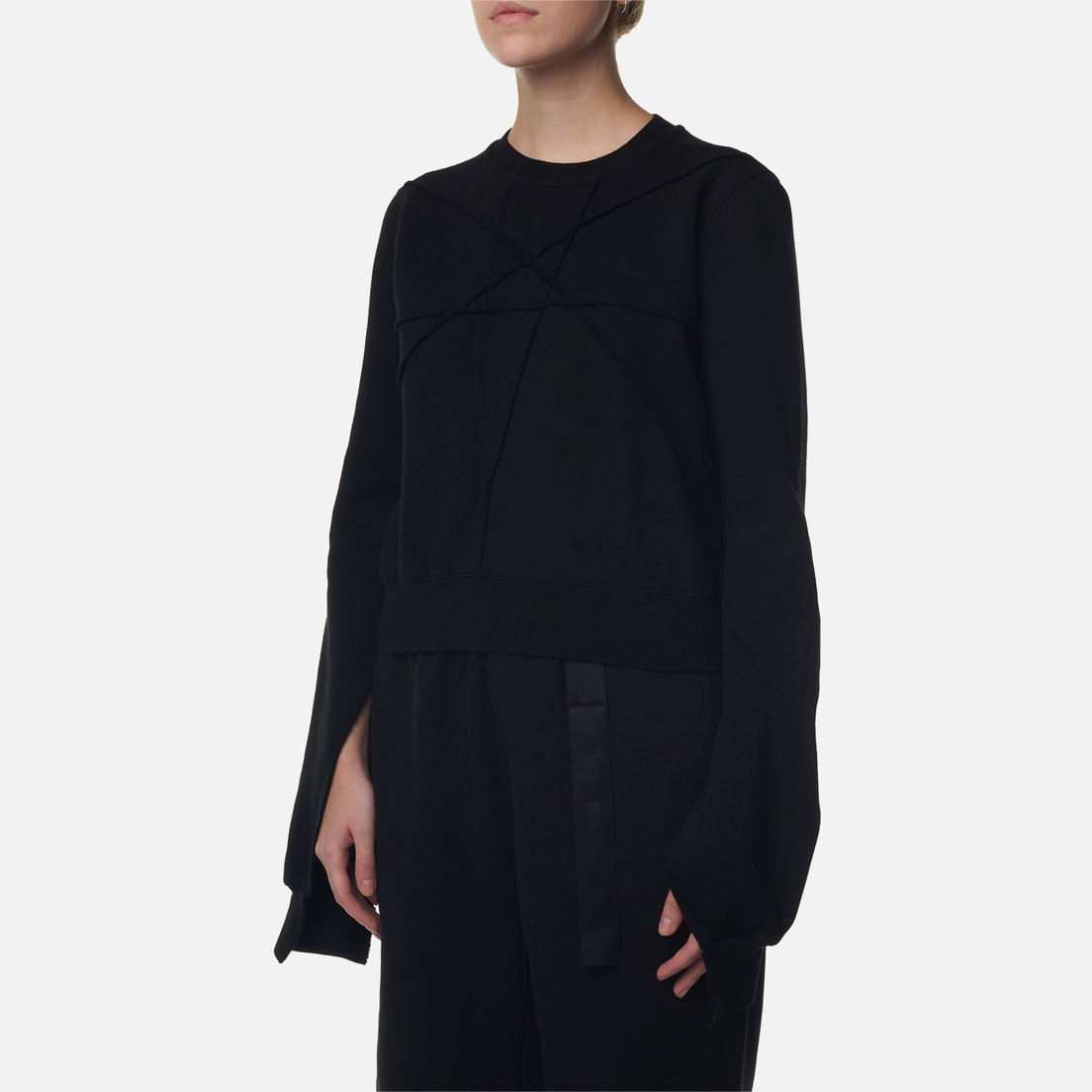 Rick Owens DRKSHDW Женская толстовка Luxor Cropped Pentagram Patchwork