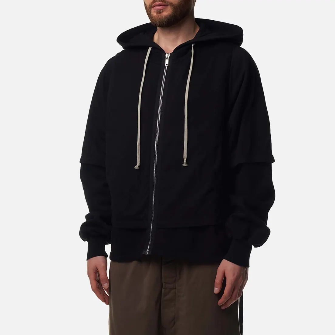 Rick Owens DRKSHDW Мужская толстовка Lido Zipped Hustler Hoodie
