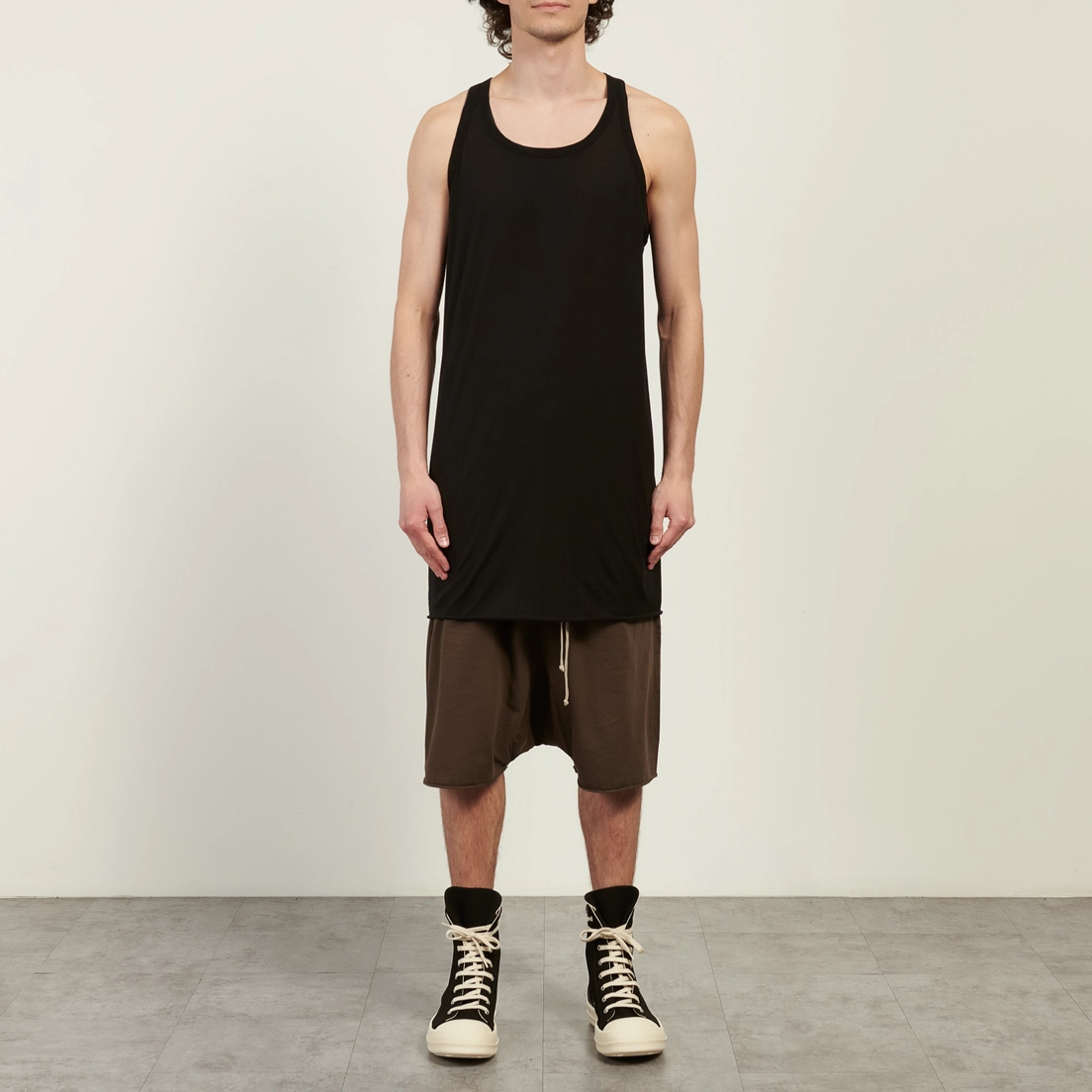 Rick Owens DRKSHDW Мужская майка Temple Loose Tank Cotton Gauze Jersey