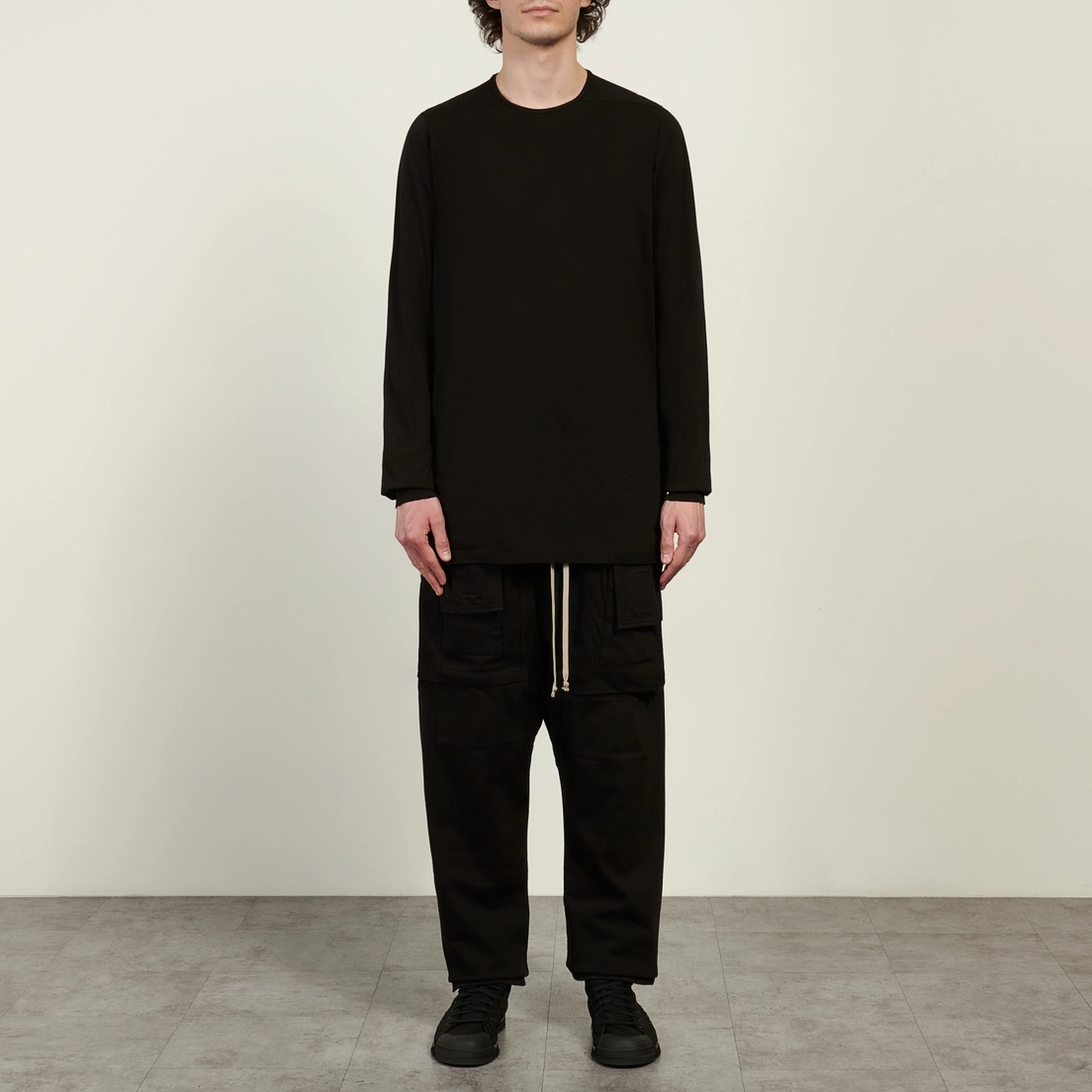 Rick Owens DRKSHDW Мужской лонгслив Temple Level Medium Weight Cotton Jersey