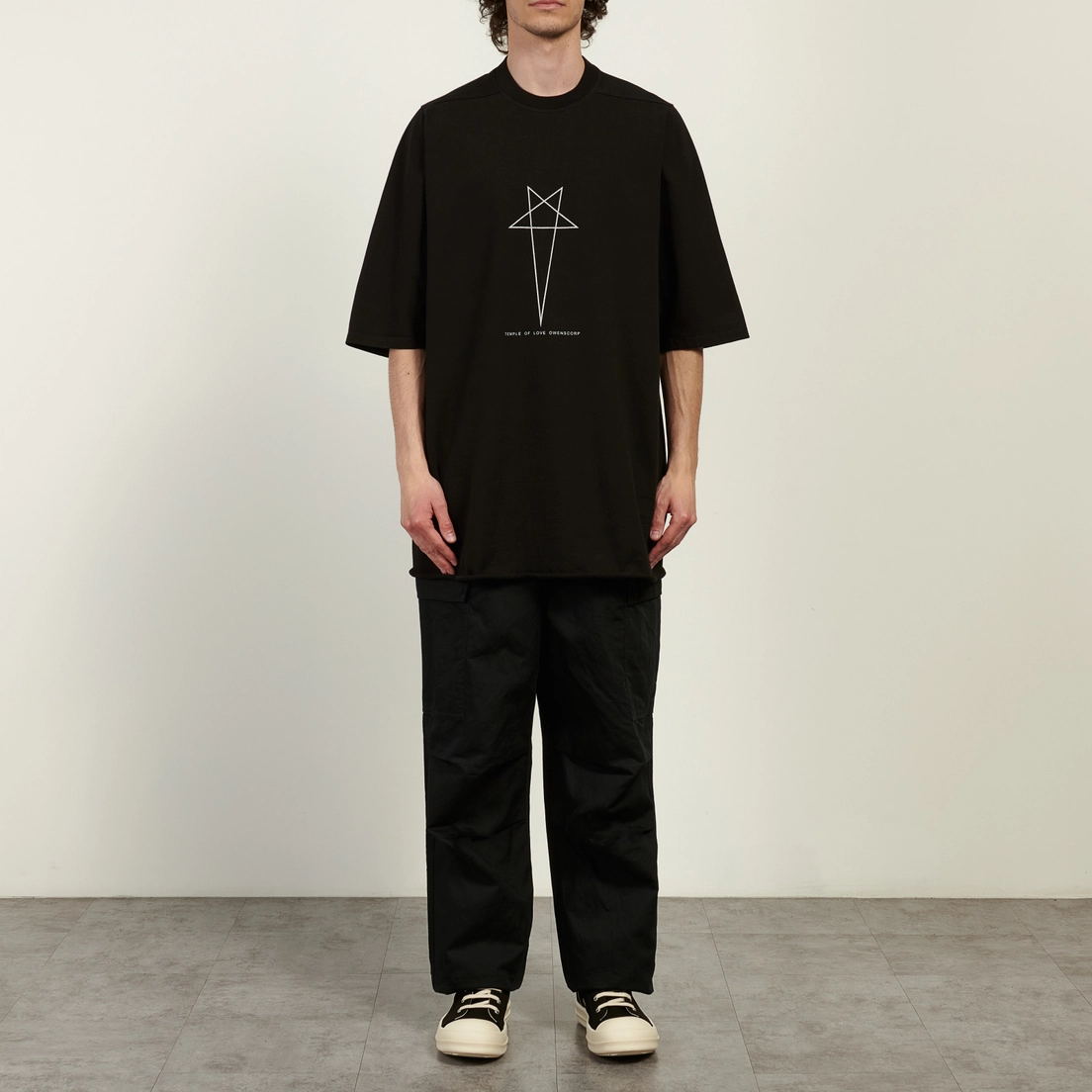 Rick Owens DRKSHDW Мужская футболка Temple Jumbo Pentagram Print