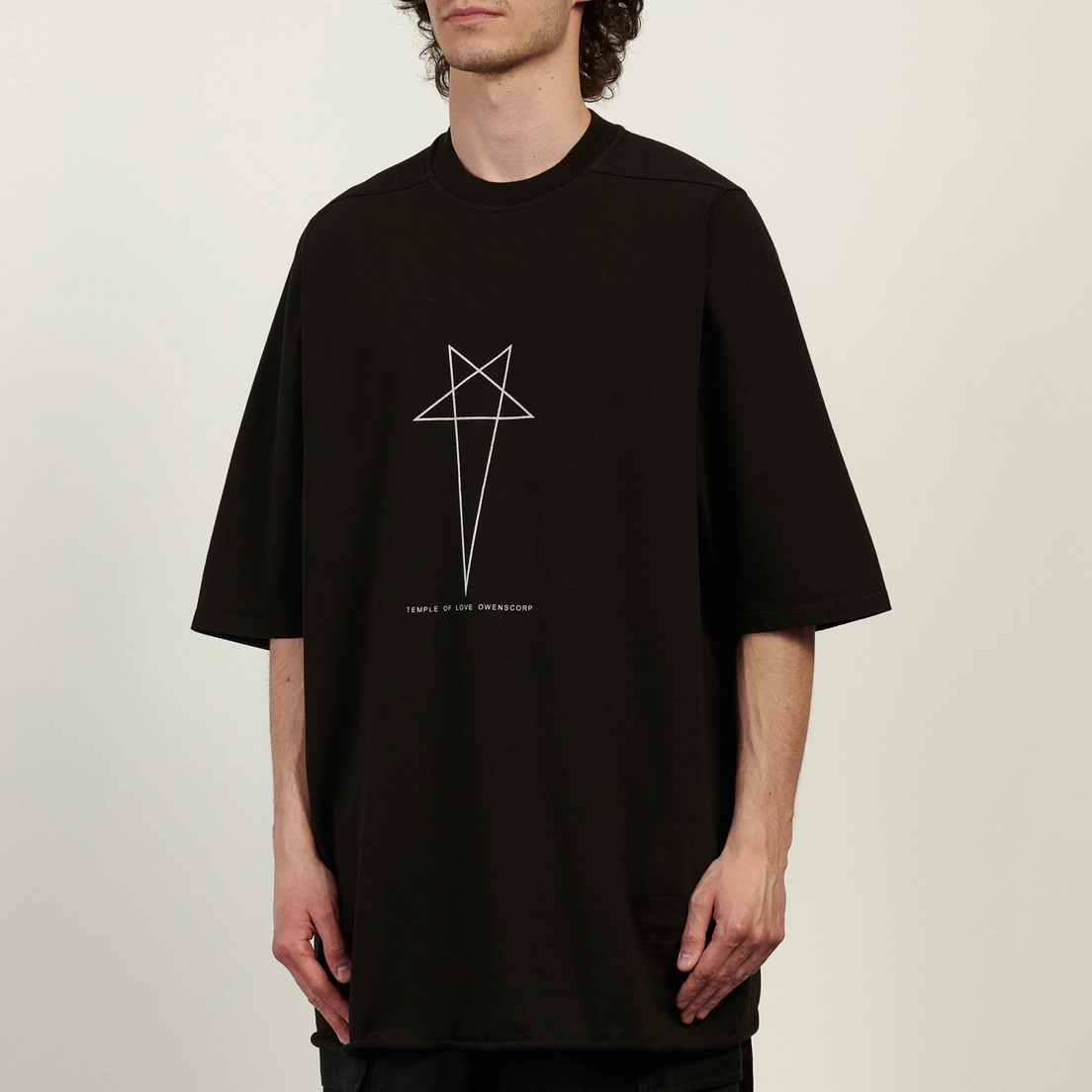 Rick Owens DRKSHDW Мужская футболка Temple Jumbo Pentagram Print