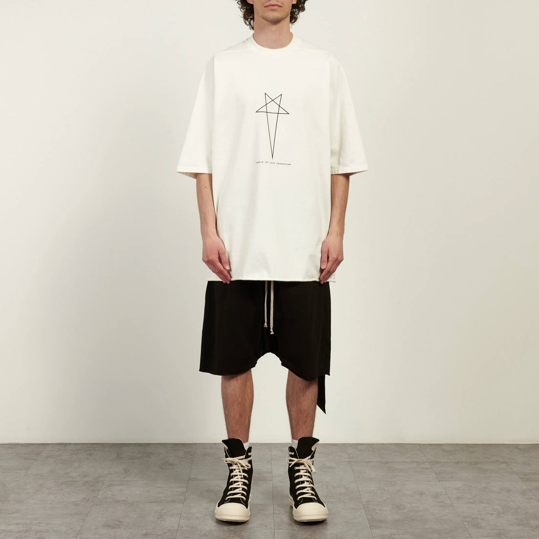 Rick Owens DRKSHDW Мужская футболка Temple Jumbo Pentagram Print