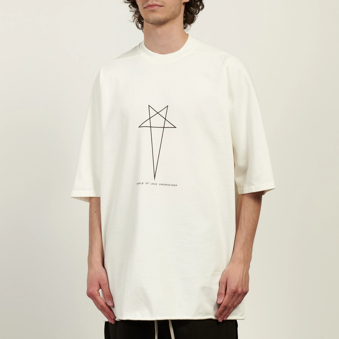 Rick Owens DRKSHDW Мужская футболка Temple Jumbo Pentagram Print