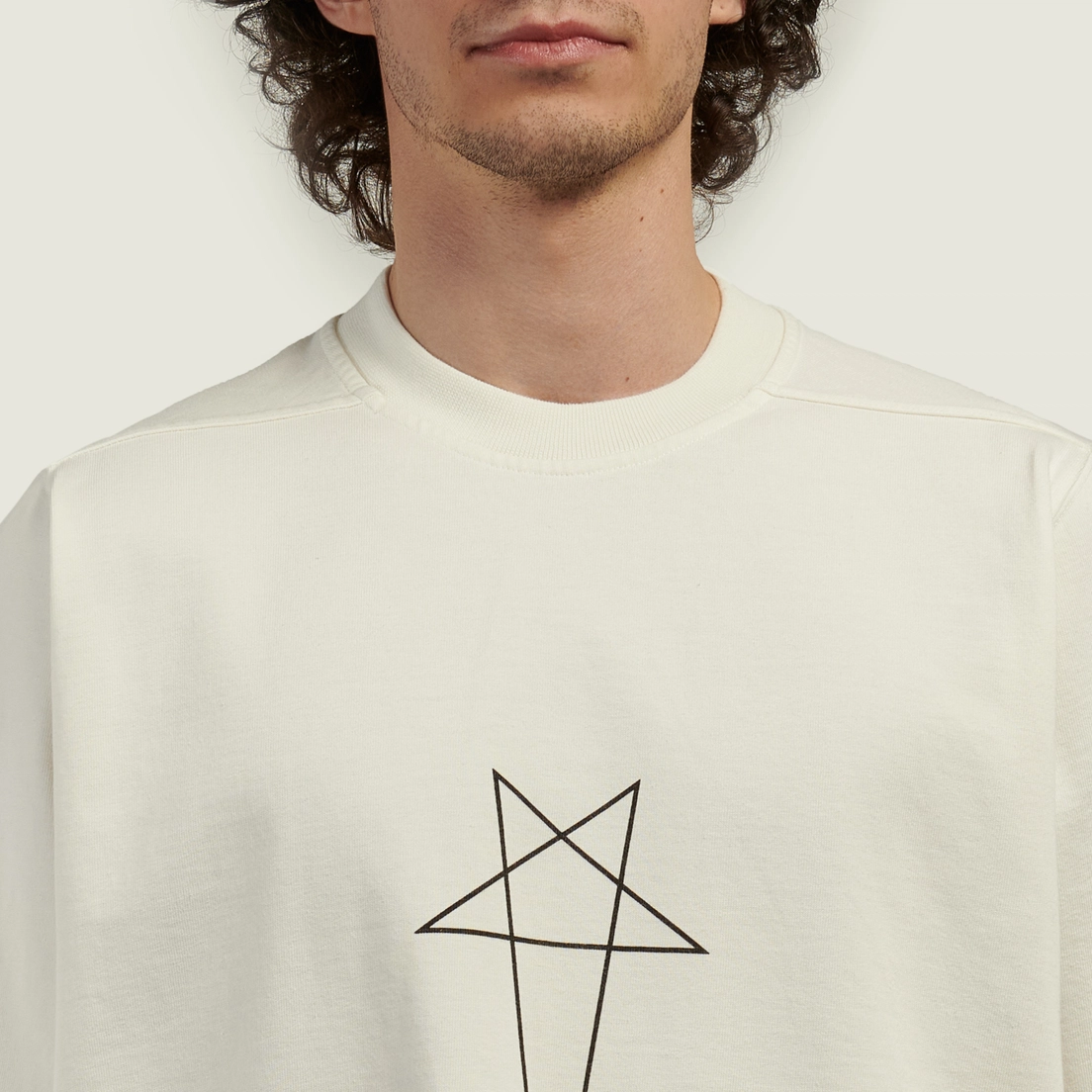 Rick Owens DRKSHDW Мужская футболка Temple Jumbo Pentagram Print