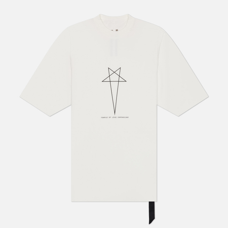Мужская футболка Rick Owens DRKSHDW Temple Jumbo Pentagram Print, цвет белый, размер M