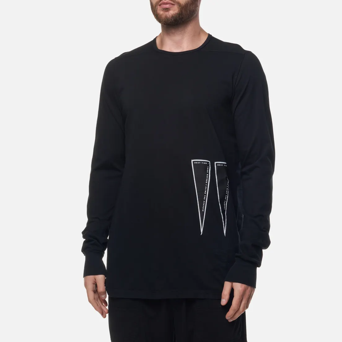 Rick Owens DRKSHDW Мужской лонгслив Strobe Next Time Patch Level