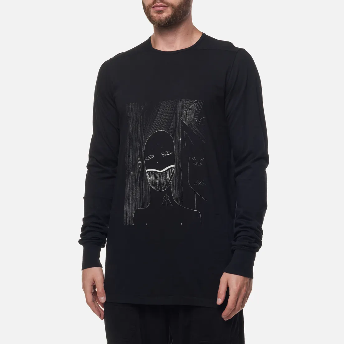 Rick Owens DRKSHDW Мужской лонгслив Strobe Tootface Level