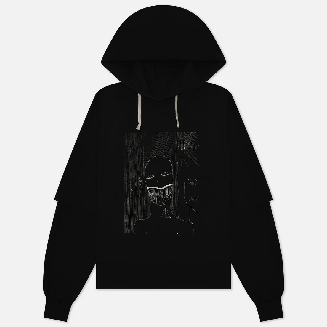 Rick Owens DRKSHDW Мужская толстовка Strobe Tootface Hustler Hoodie