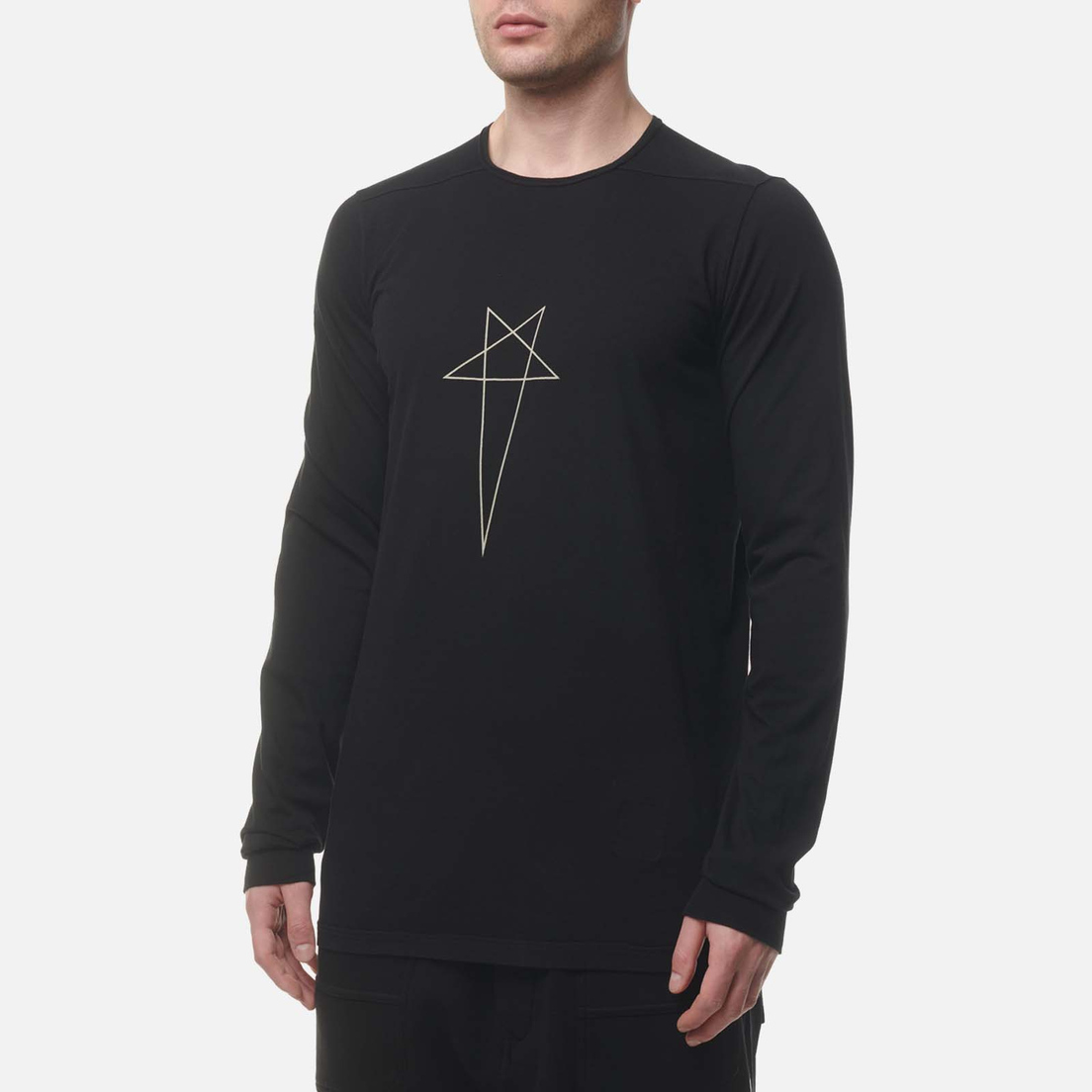 Rick Owens DRKSHDW Мужской лонгслив Luxor Level T Pentagram Logo