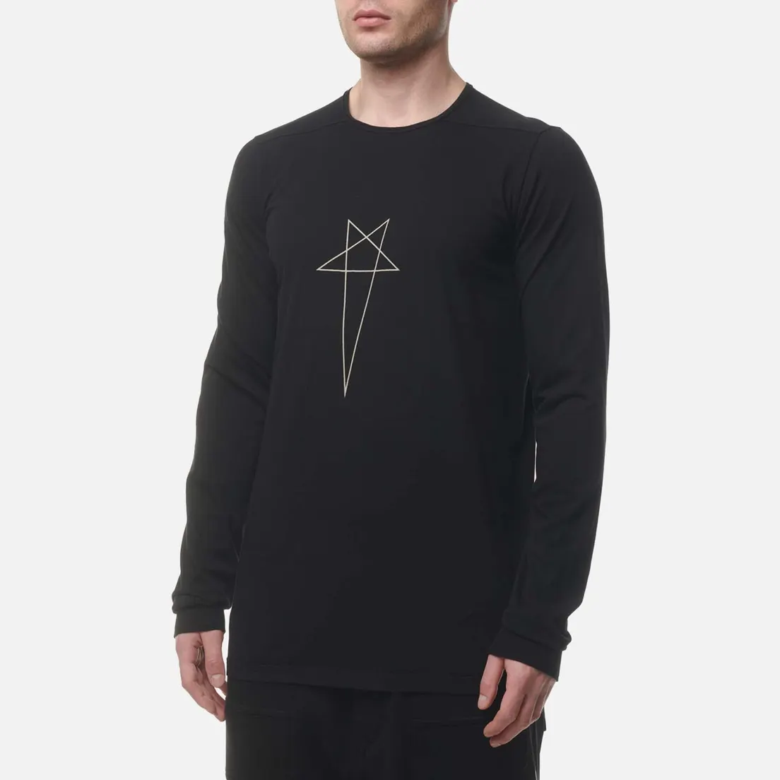 Rick Owens DRKSHDW Мужской лонгслив Luxor Level T Pentagram Logo