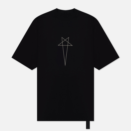 фото Мужская футболка rick owens drkshdw luxor jumbo t pentagram logo, цвет чёрный, размер s