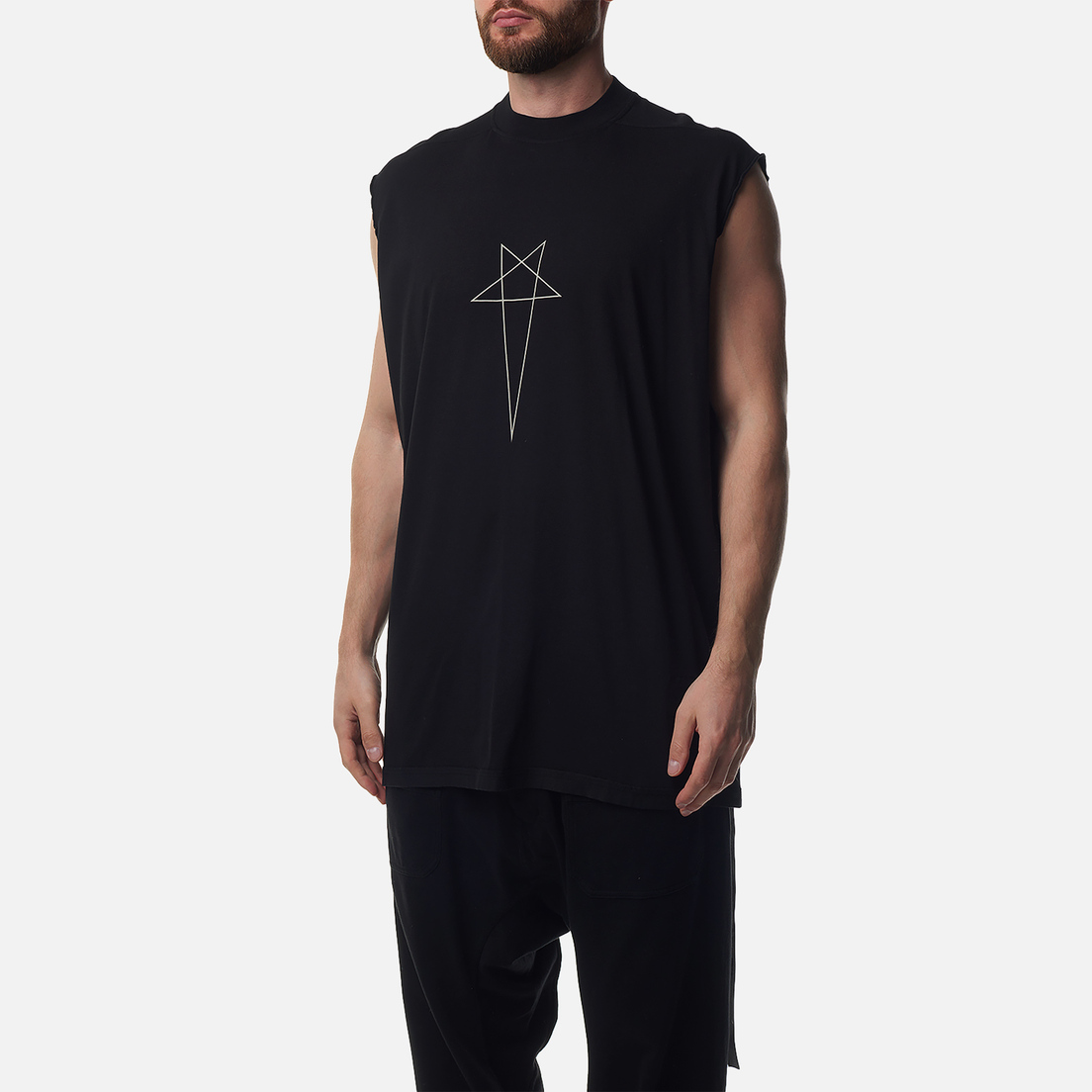 Rick Owens DRKSHDW Мужская футболка Porterville Tarp Pentagram Print