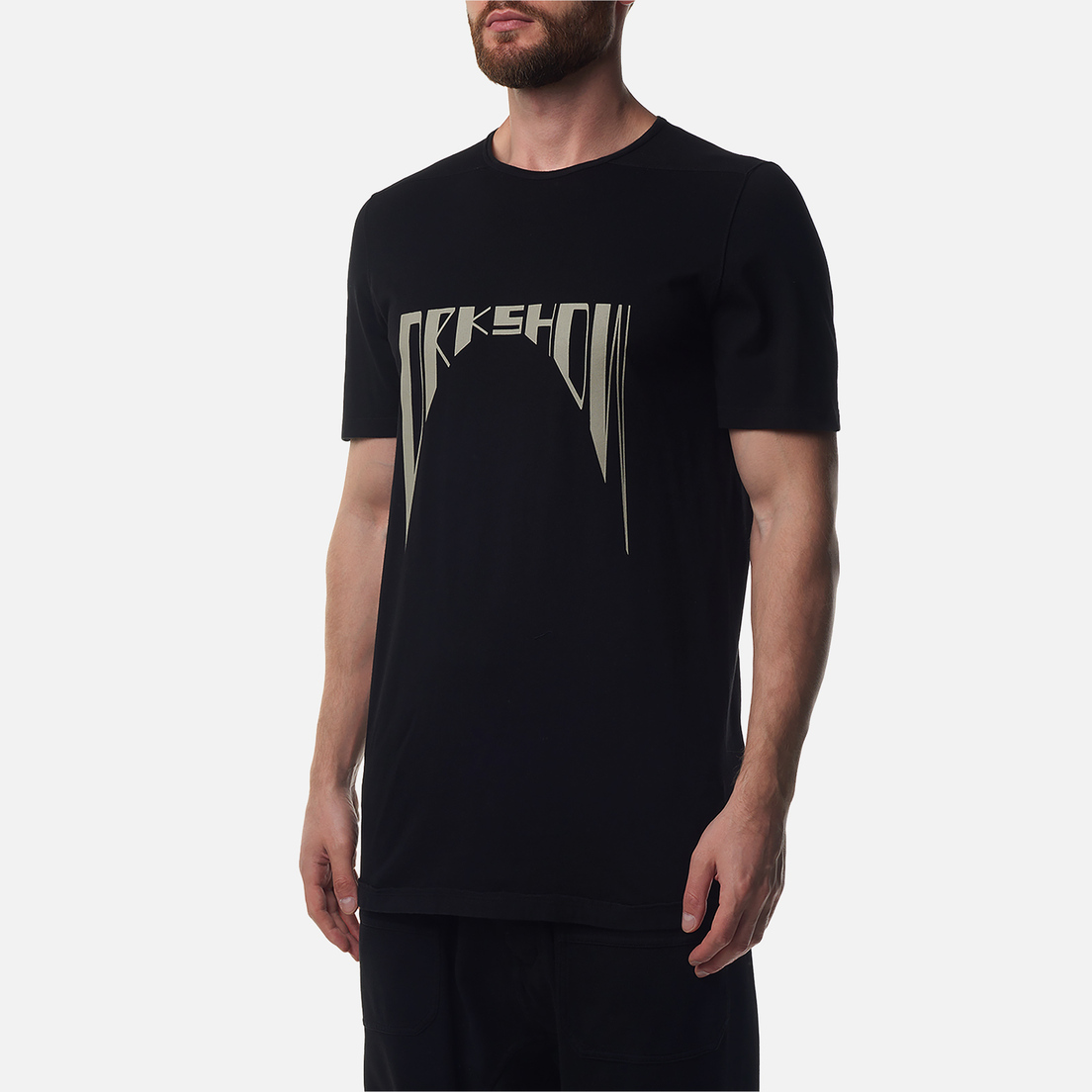 Rick Owens DRKSHDW Мужская футболка Porterville Level Curved Logo Print