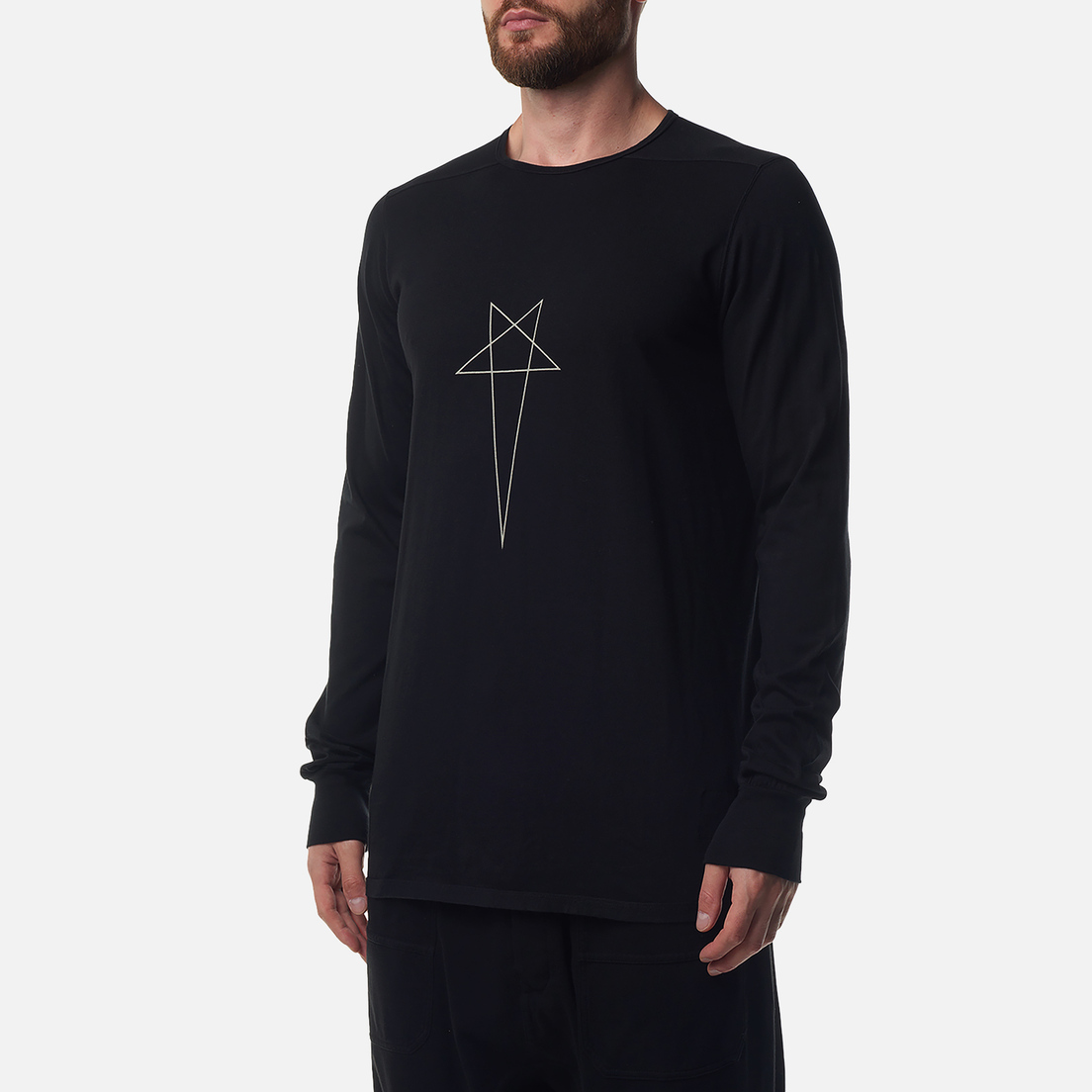 Rick Owens DRKSHDW Мужской лонгслив Porterville Level Pentagram Print