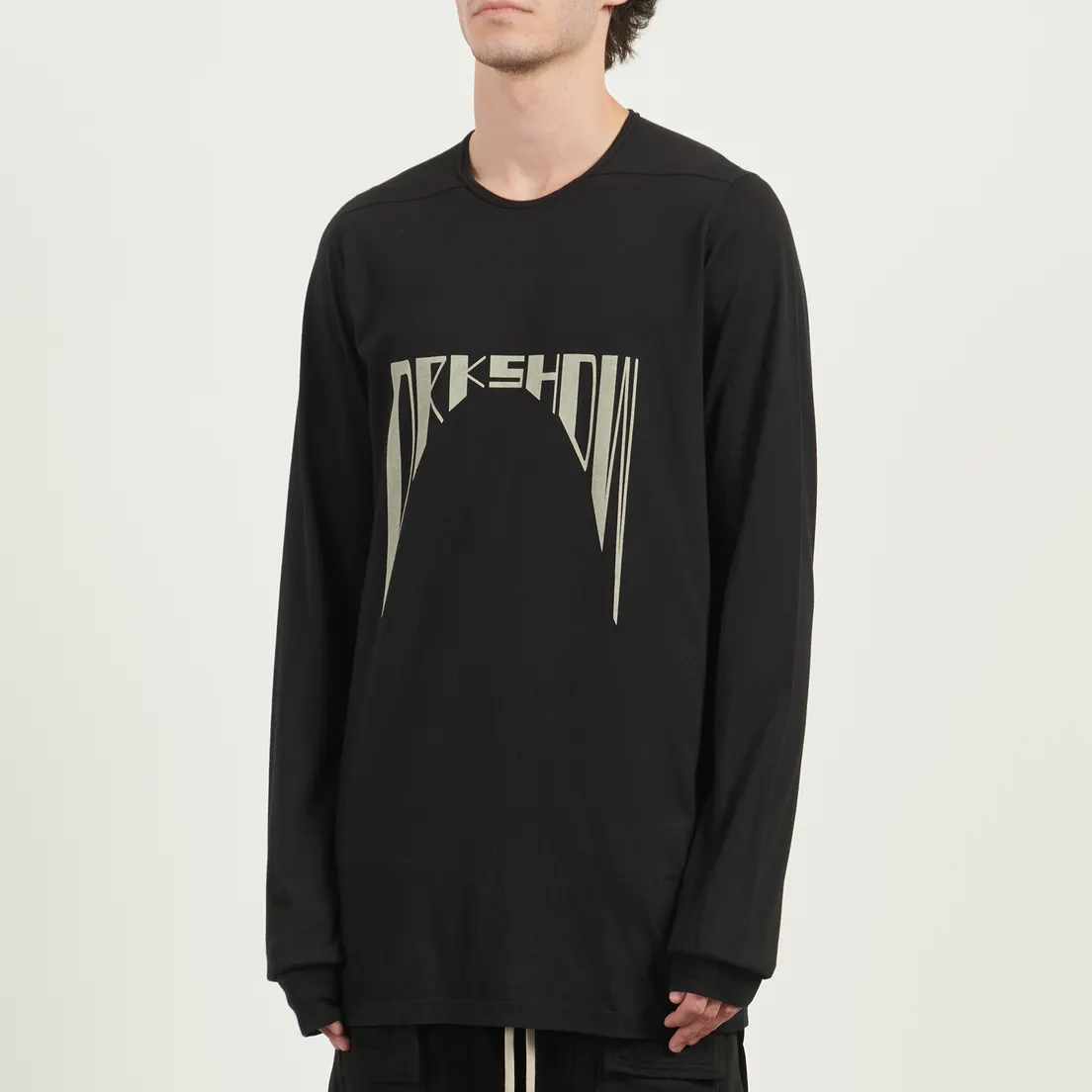 Rick Owens DRKSHDW Мужской лонгслив Concordians Level Curved Logo Print
