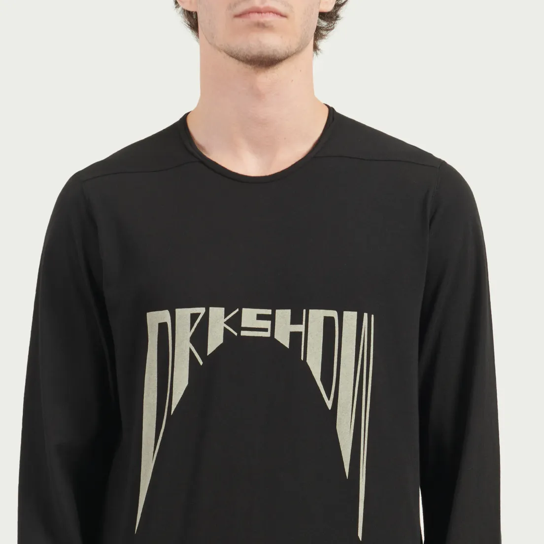 Rick Owens DRKSHDW Мужской лонгслив Concordians Level Curved Logo Print